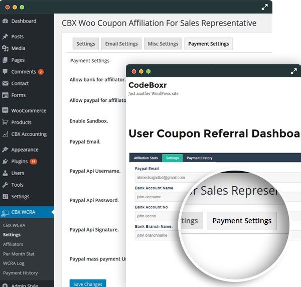 CBX Coupon Referral Affiliation(WCRA) Codeboxr