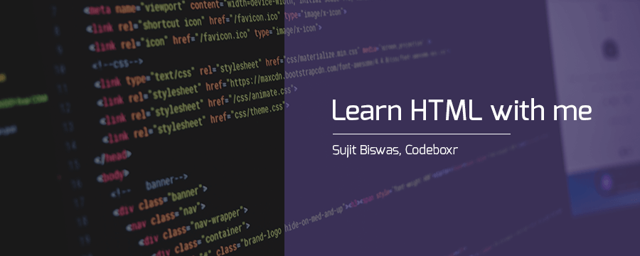 Learn HTML with Me banner