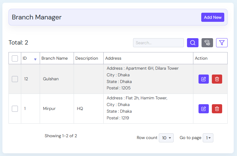 Comfort Restaurant Booking - Branch Manager