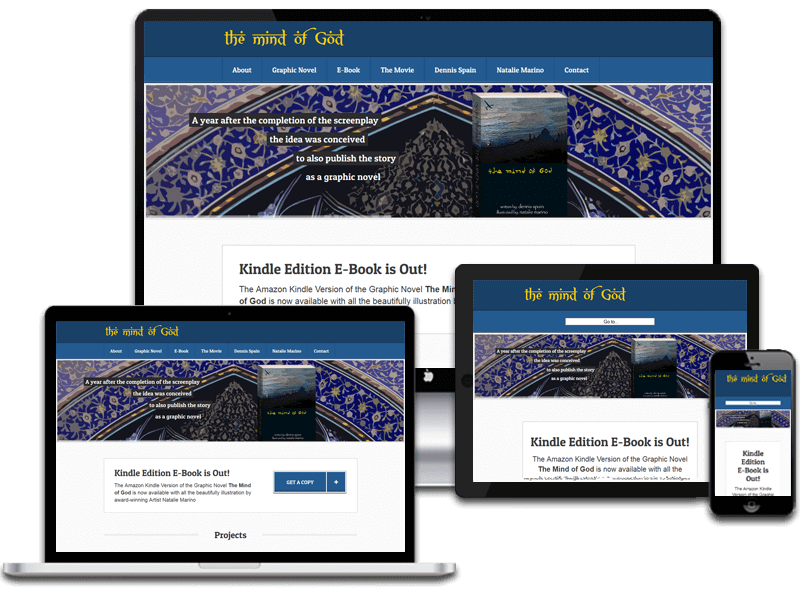 The Mind of God portfolio for different devices