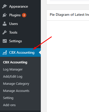 CBX Accounting for WordPress - Admin Menu