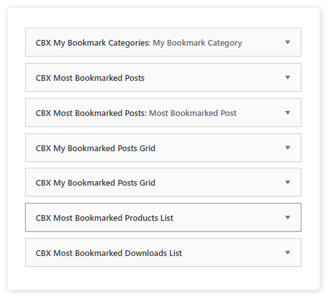 CBX Bookmark for WordPress - Widgets Available