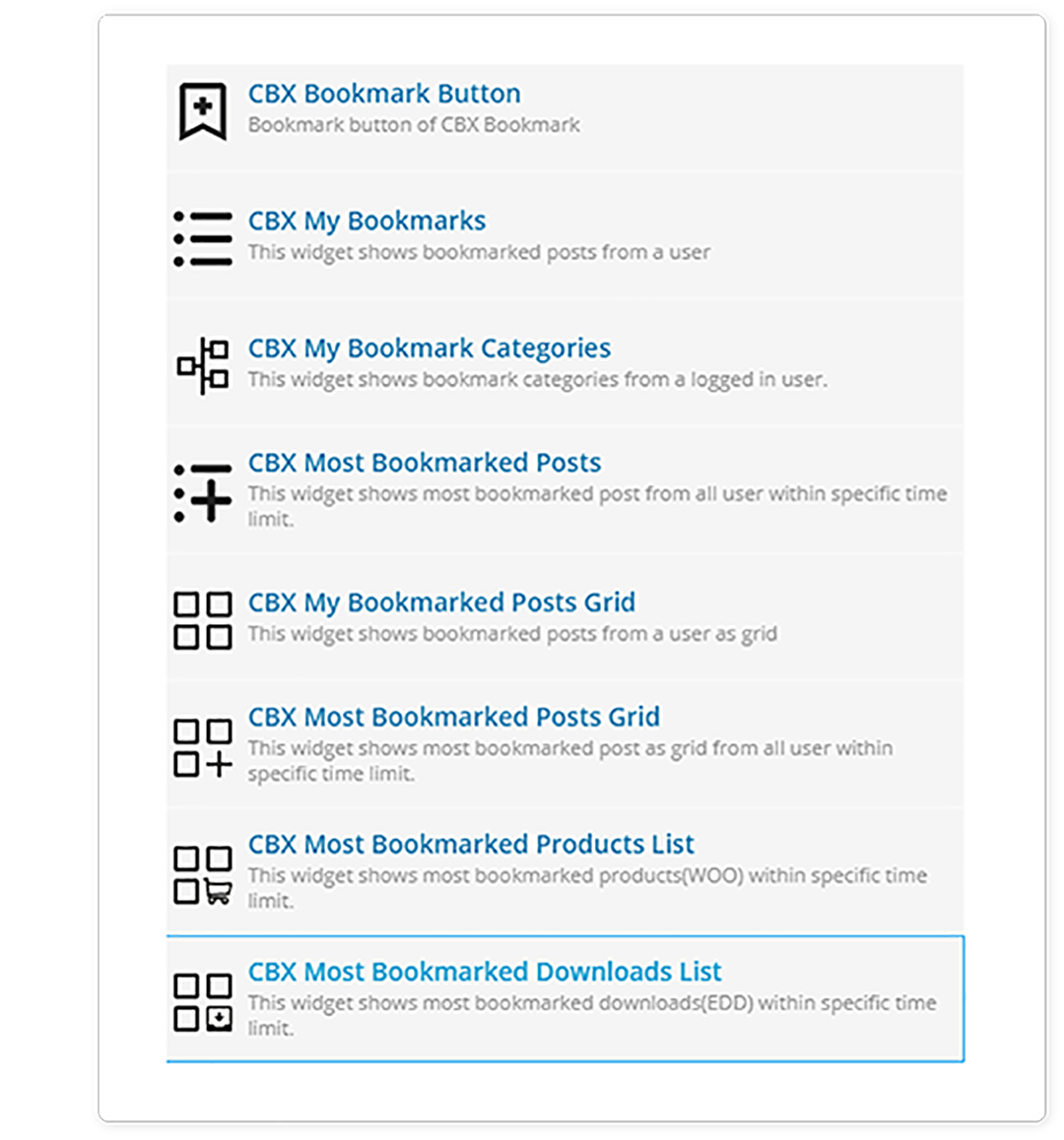 CBX Bookmark for WordPress - WPBakery Widgets Available