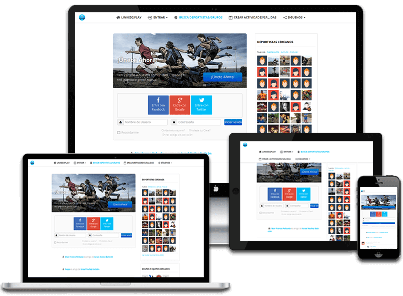 Linked2play portfolio for different devices
