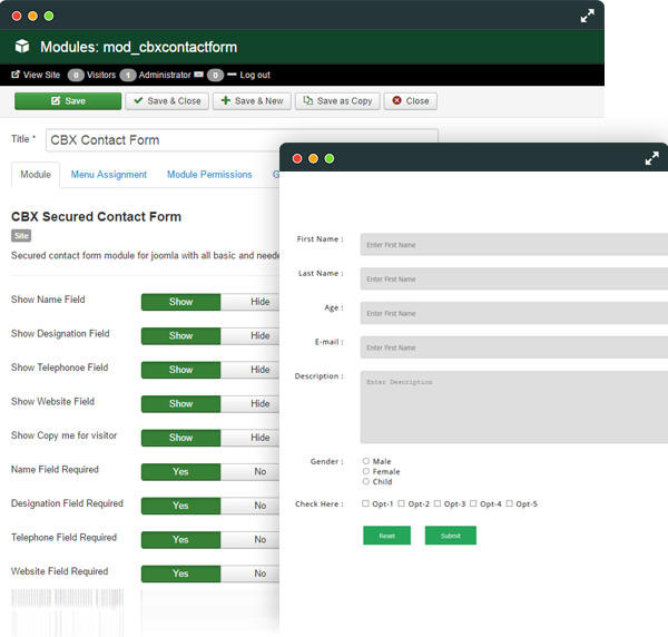 Secured Contact for Joomla