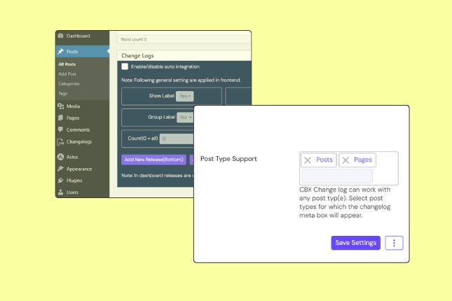 CBX Changelog for WordPress - Works with Any Post Types(Pro Addon)