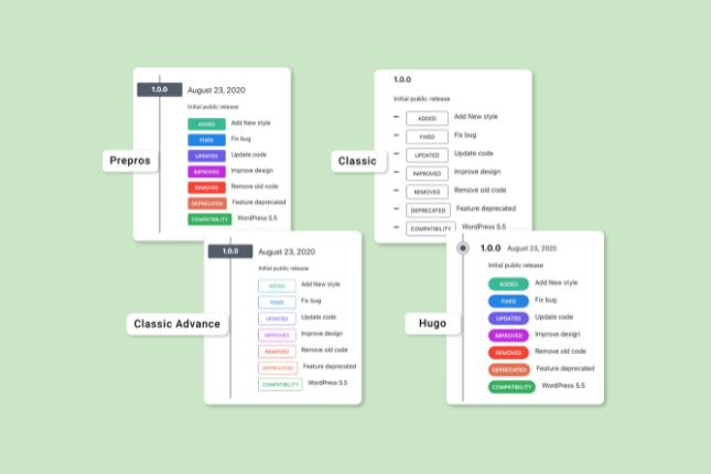 CBX Changelog for WordPress - Multiple Styles & Presentations